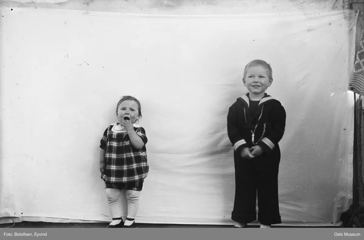 portrett, jente, gutt