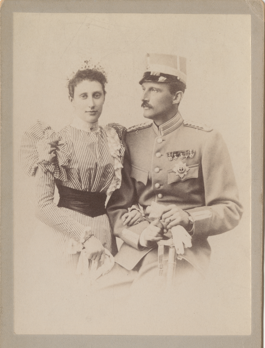 Porträtt av prins Carl och prinsessan Ingeborg av Danmark.