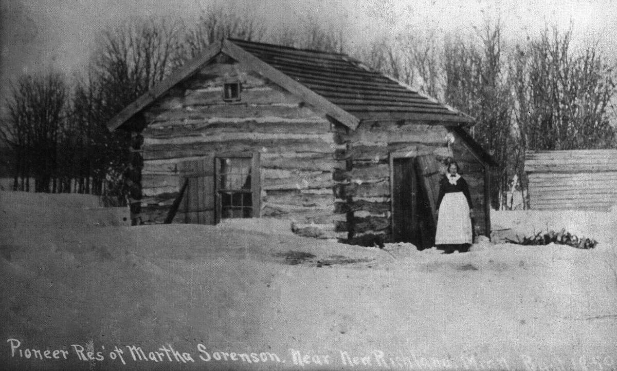 Pioneer Residence of Martha Sorenson, near New Richland,
Minn. 1859.