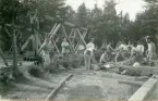Svea ingenjörkår, Ing 1. Byggandet av hängbron över Dalälven vid Överboda 6 september 1924.