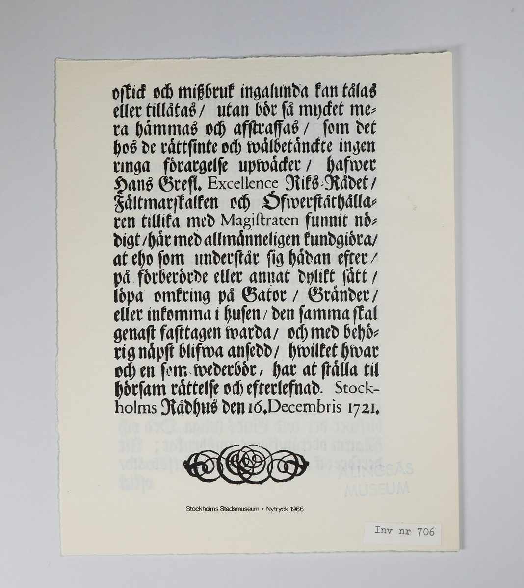 Trycksak.

Publication ang julbocken... 1721.

Facsimil.