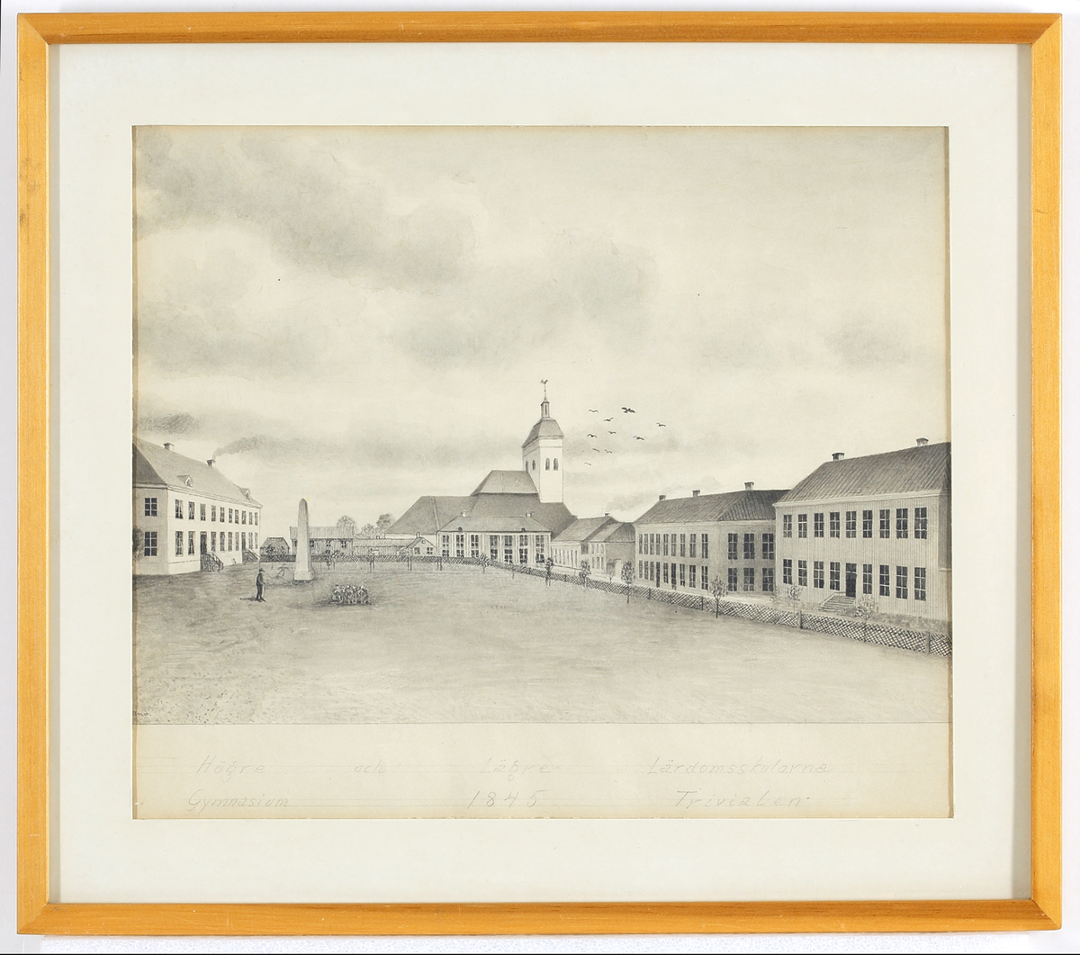 Norrtullskolan, Växjö med Skolgatan och domkyrkan i bakgrunden.