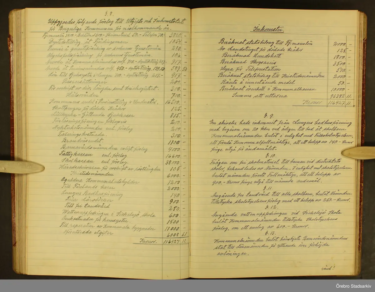 Götlunda kommun Kommunalnämnden, 1945. Protokoll, § 8, 9, 10, 11, 12, 13