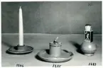 Ljusstake 3286, skrivställ 3285 och tändstickställ 3287 från Bo Fajans, formgivare Eva Jancke-Björk, 1900-talets mitt.