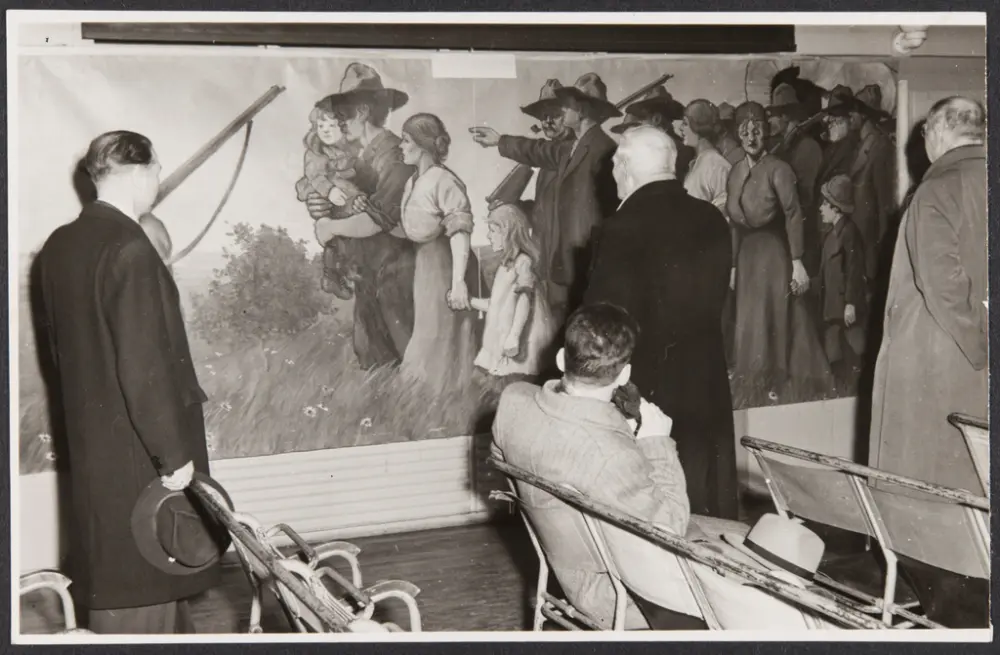 Bildet Utvandrerne av Ben Blessum vises på vandreutstillingen i Kristiansand.