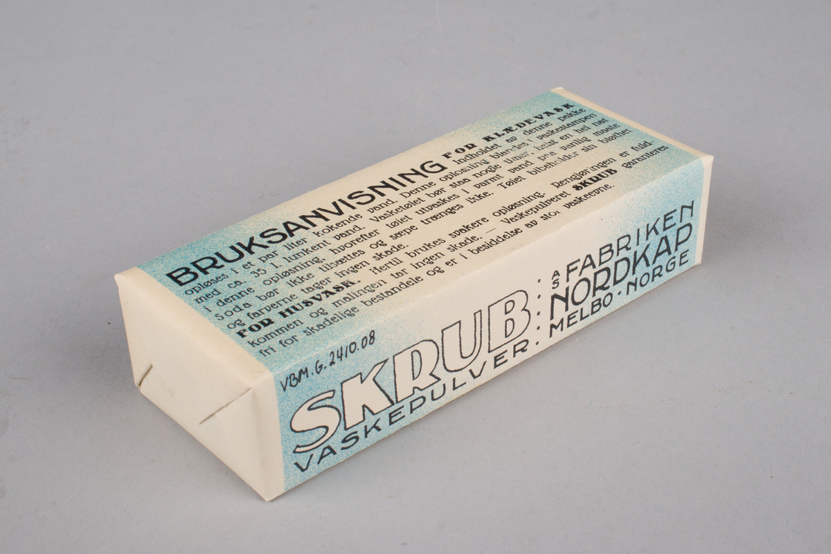 Vaskepulver pakket i papir
