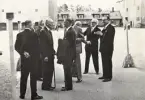 Kamratföreningens 25-årsjubileum.sommaren 1963.
Samling på kaserngården, I11. Mannen med käpp: överste Gösta Hahr, regementschef 1937-40.