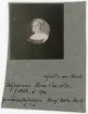 Porträtt på Anna Charlotta Bäfverman född år 1802 död år 1866, gift med häradshövding Bengt Wolter Hessle.