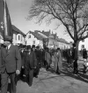 Första Maj 1941.
Demonstrationståget på väg längs Storgatan, västerut vid Oxtorget.