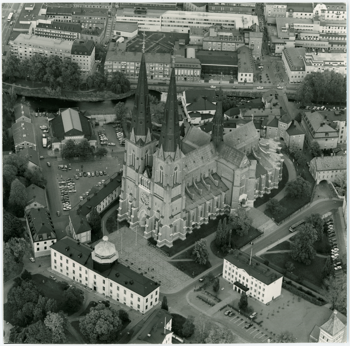 Vy över Uppsala stad 1986