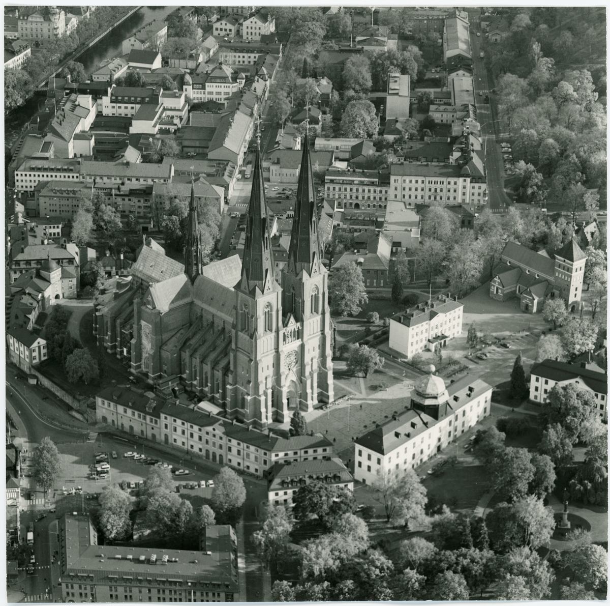 Vy över Uppsala stad 1986
