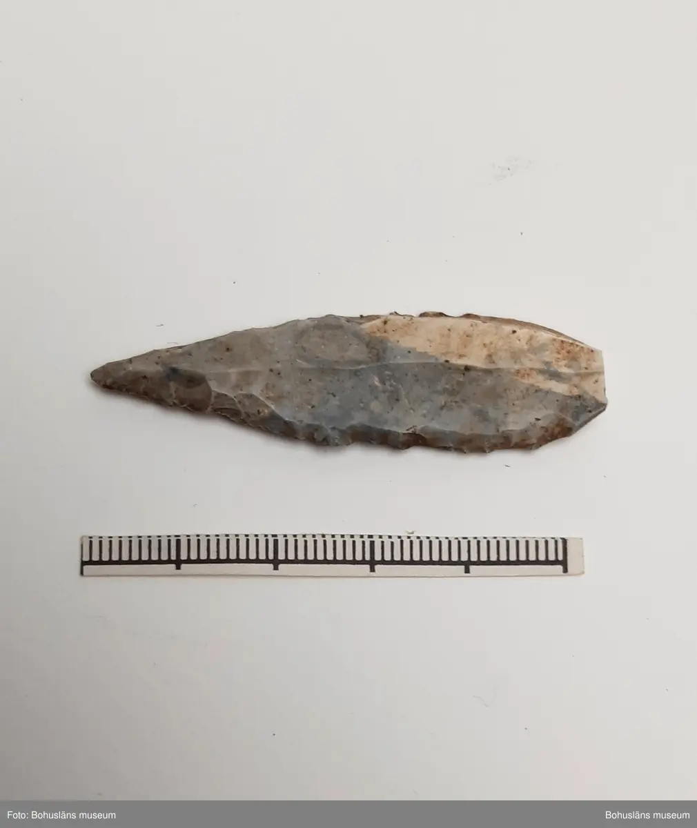 Spånborr, med retusch längs bägge långsidor.