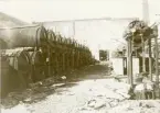 Torkmaskinsalen i Gysinge nedbrunna sulfitfabrik. Fotot direkt efter branden den 10 augusti 1901.