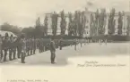 Svea ingenjörsbataljon uppställd inför generalinspektion på kaserngården i Stockholm.