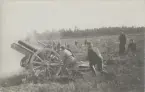 Skjutning med 15 cm haubits m/1902 på Marma skjutfält 1909