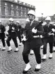 Musikkåren vid K 1 övar inför beridna högvaktens uppställning.