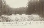 Pontonbro vid Nyköping. Vykort, 1902.
