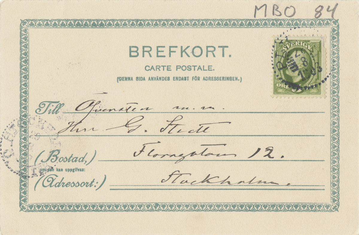 Trupp i uniform m/1886 vid Slutvärnet, vykort 1903.