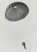 Fallskärmsjägare med utfälld skärm. Fallskärmsjägarskolan, Karlsborg, år 1951.
