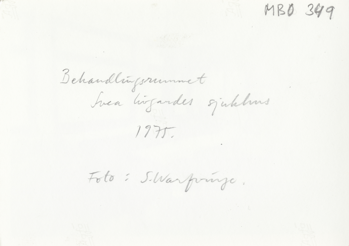 Svea livgardes sjukhus, behandlingsrum.