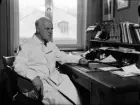 Gustaf Bergmark vid sitt skrivbord, Uppsala 1946