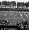 Gymnastikuppvisningen, 25/5 1941. 
Flera gymnastiktrupper har uppvisning på Värendsvallen.
Fotot taget från publikläktaren.