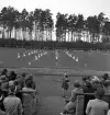 Gymnastikuppvisningen, 25/5 1941. 
Kvinnliga gymnaster har uppvisning på Värendsvallen. 
Fotot taget från publikläktaren.