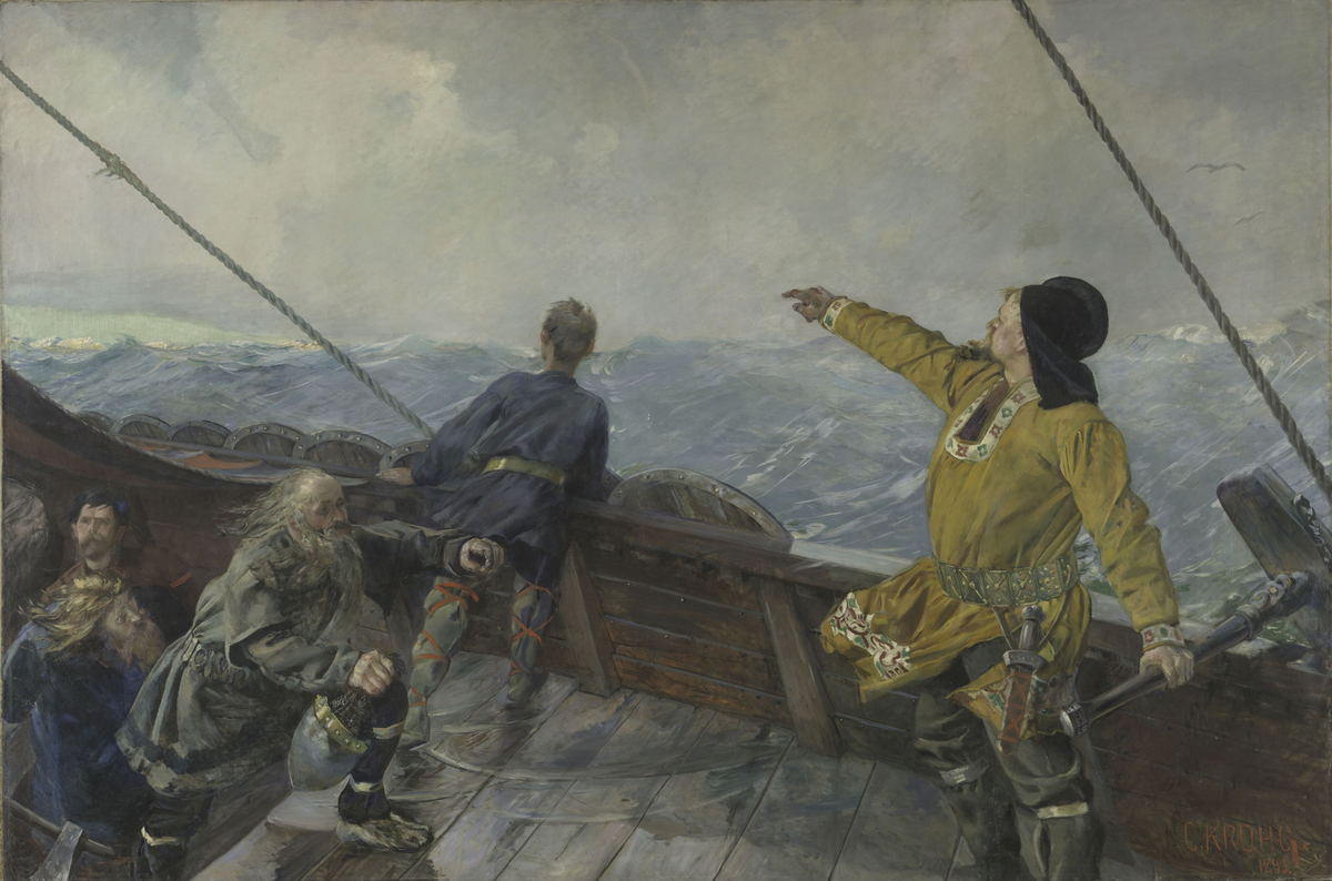 Leiv Eiriksson oppdager Amerika [Maleri]