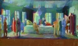 De eligerede menn. (Skisse til maleri i formannskapssalen i 