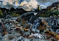 Kjerringa på brua [Maleri]