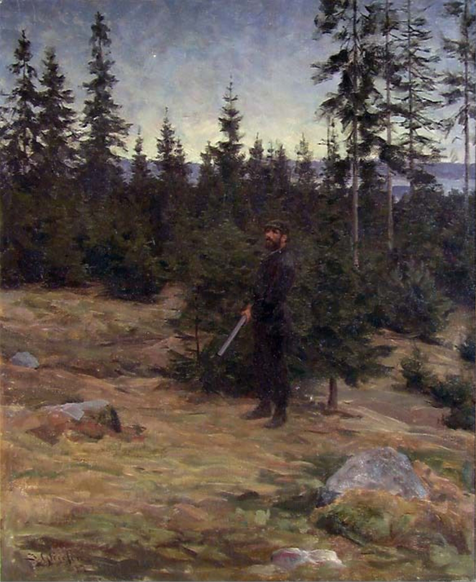 På rugdejakt [Maleri]