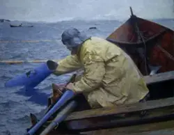 Ute ved laksenoten [Maleri]