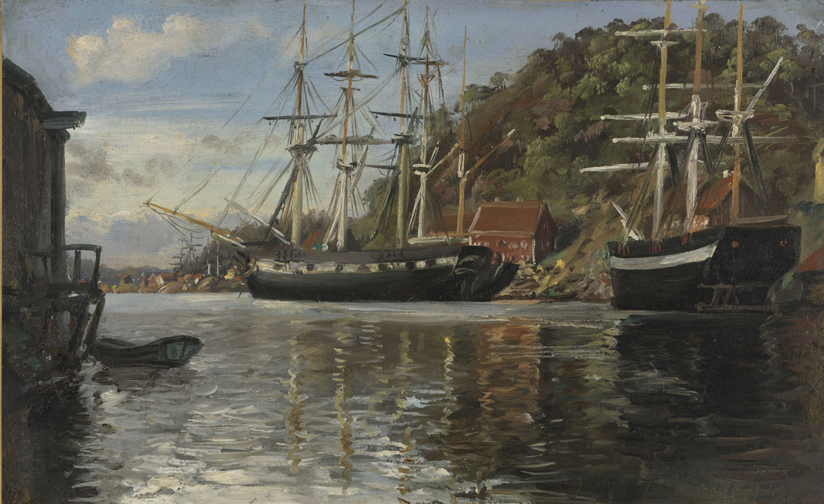 Fra Arendals havn [Maleri]