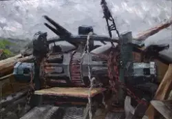 Skipsdekk med gangspill [Maleri]