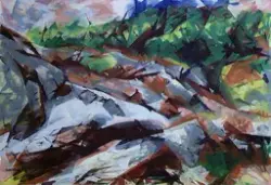 Sneflekker i fjellet [Maleri]