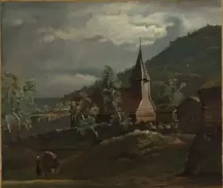 Gaupne kirke i Sogn [Maleri]