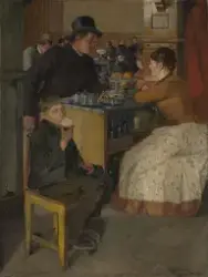 Fra Arbeidersamfunnets kafé i Torggata [Maleri]