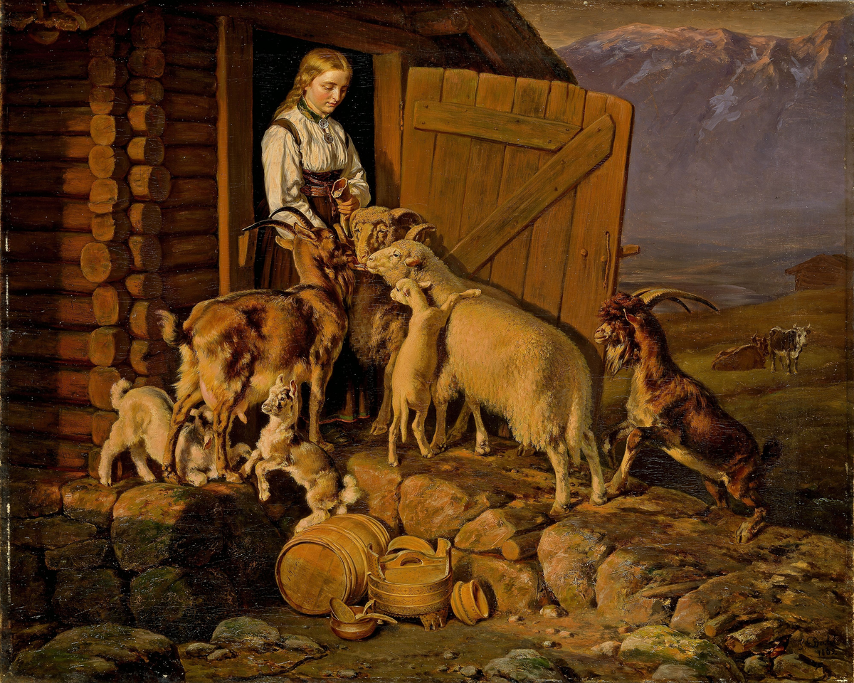 Dyrene får salt [Maleri]