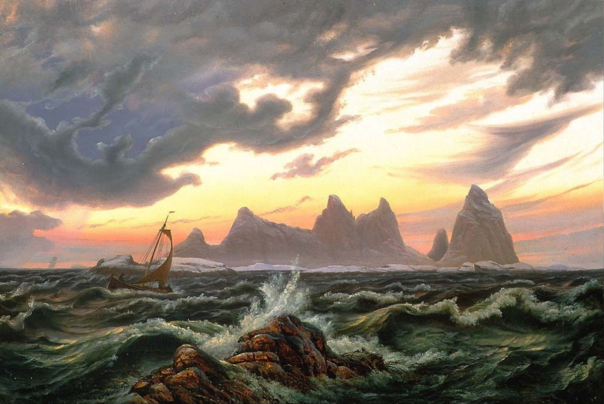 Øya Træna i Nordland [Maleri]