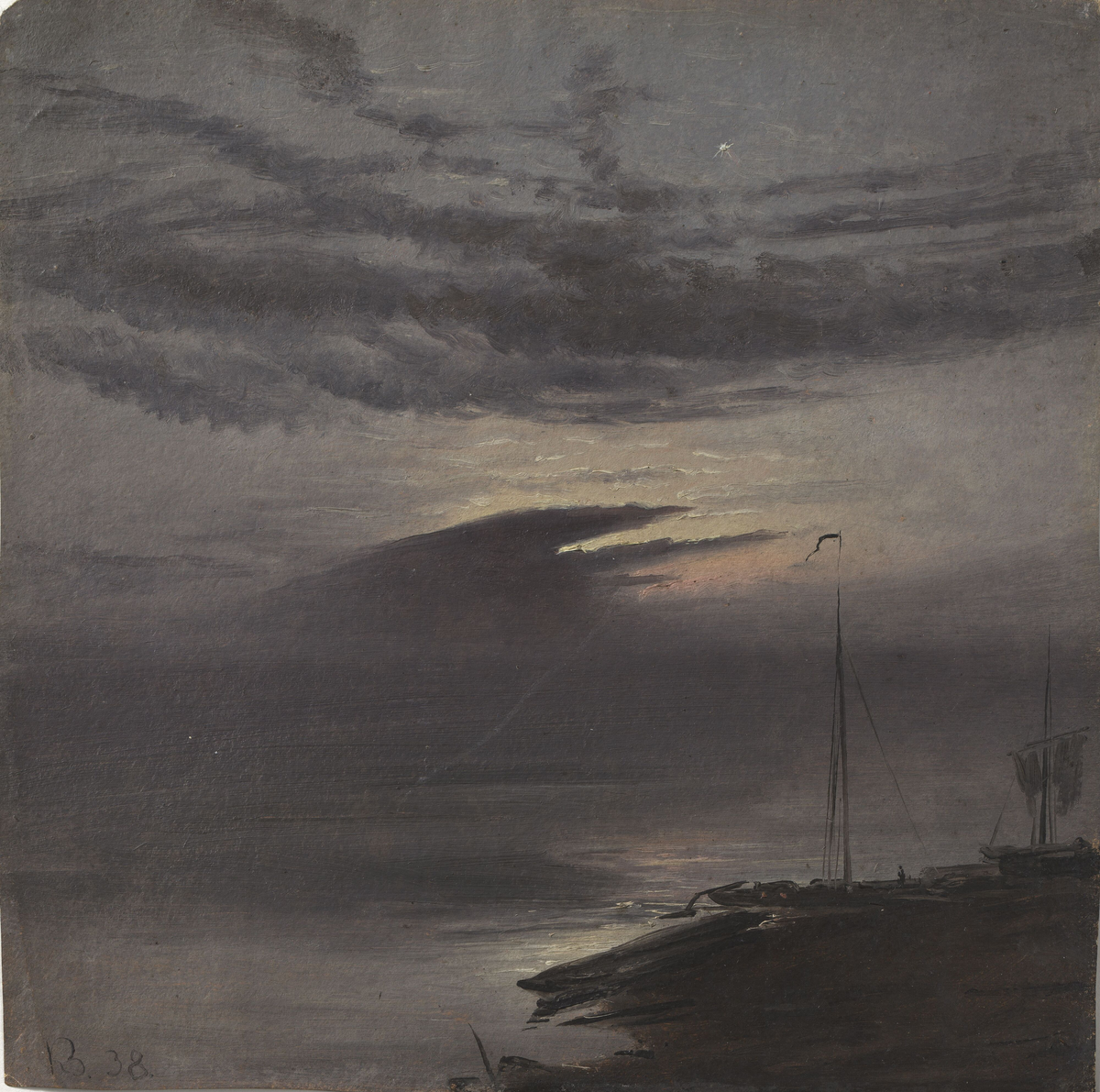 Måneskinn ved Elben [Maleri]
