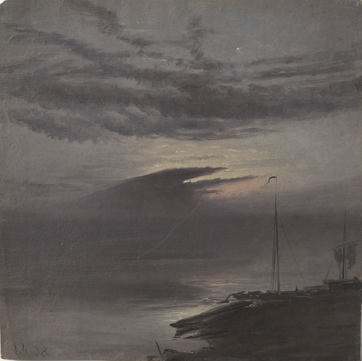 Måneskinn ved Elben [Maleri]