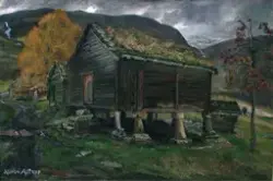 Stabbur i Jølster [Maleri]