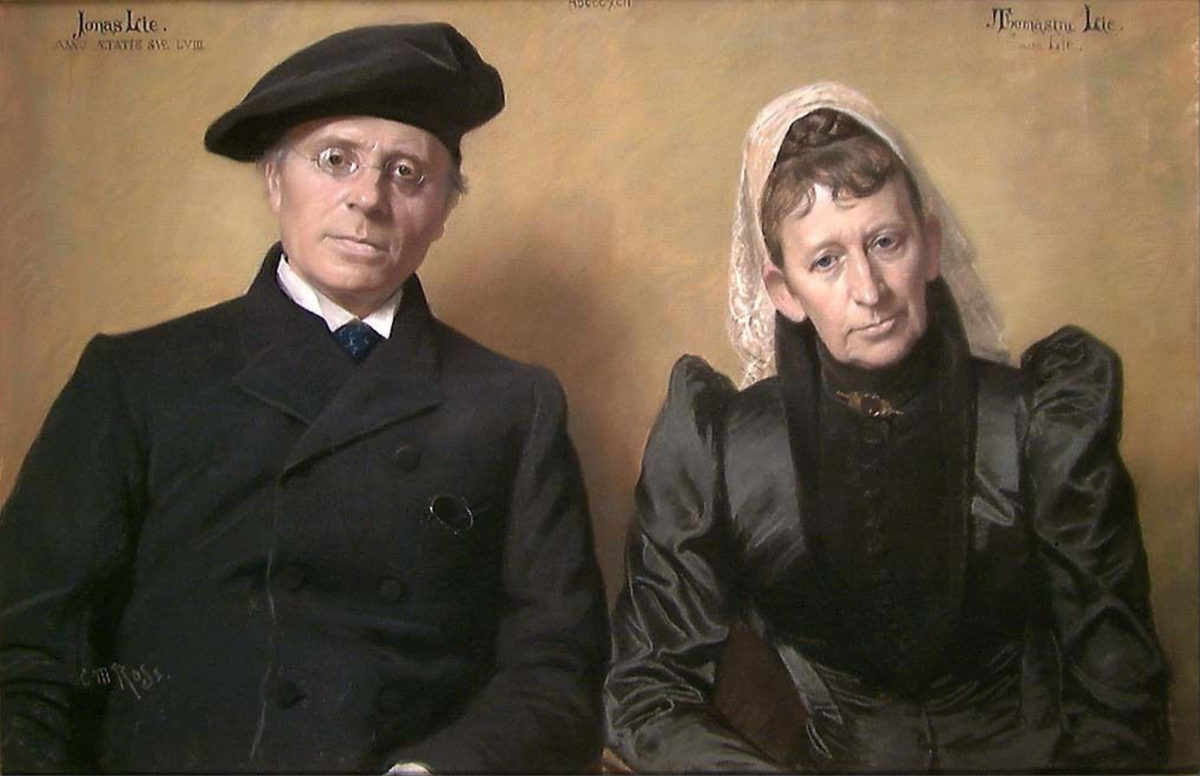 Dikteren Jonas Lie og hans hustru Thomasine [Maleri]