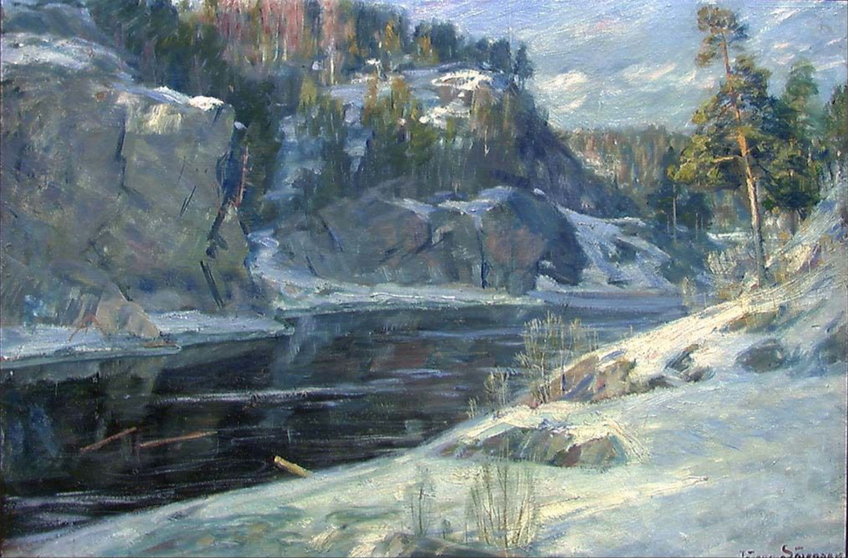 Vinterlandskap [Maleri]