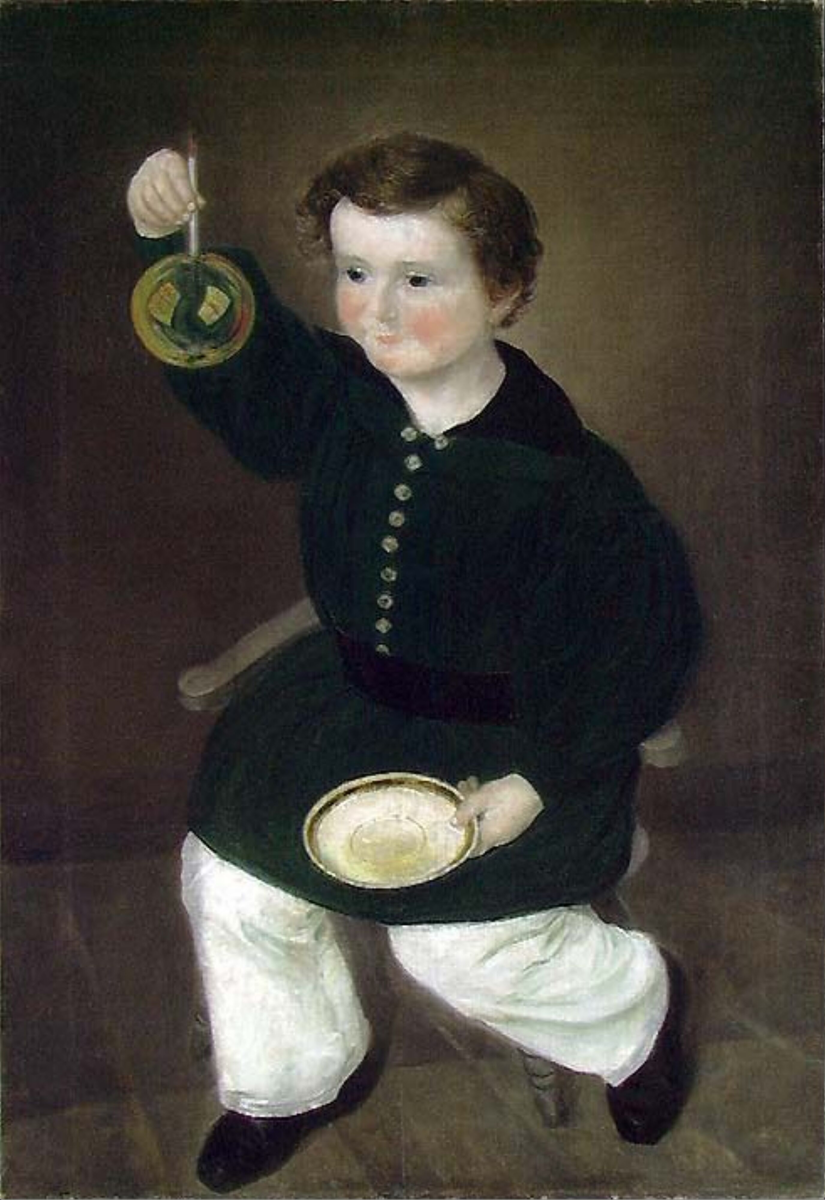 Gutt med såpeboble. Portrett av Gustav Antonio Gjessing som barn [Maleri]