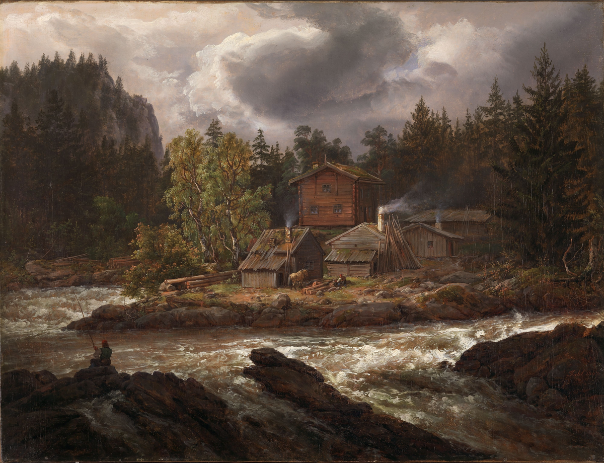 Fra Hønefossen [Maleri]