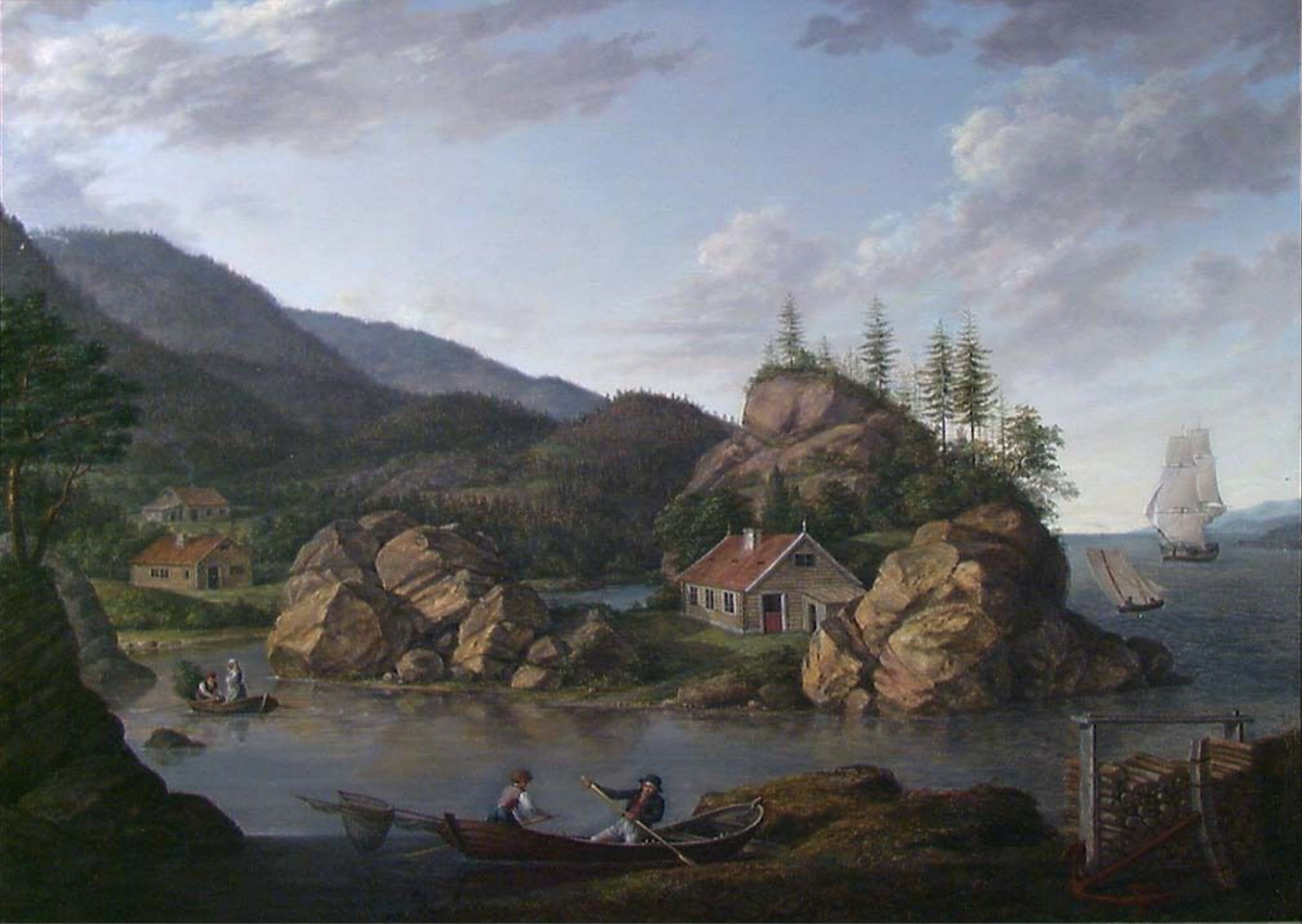 "En Udhavn ved Moss" [Maleri]