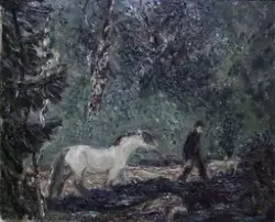 Til "Hestemarken" [Maleri]