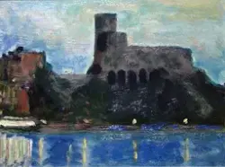 Castello i Lerici om kvelden [Maleri]