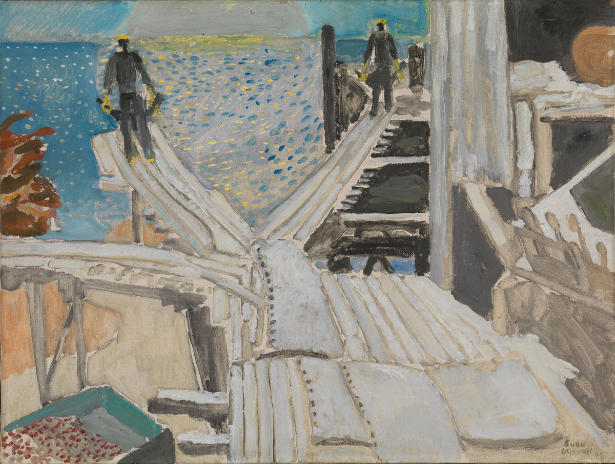 Steinbrudd ved havet [Maleri]